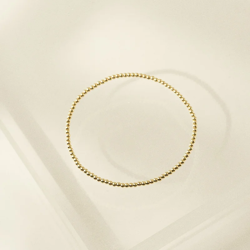 Subtle-scored bracelet-2mm Gold-Filled Stretch Bracelet