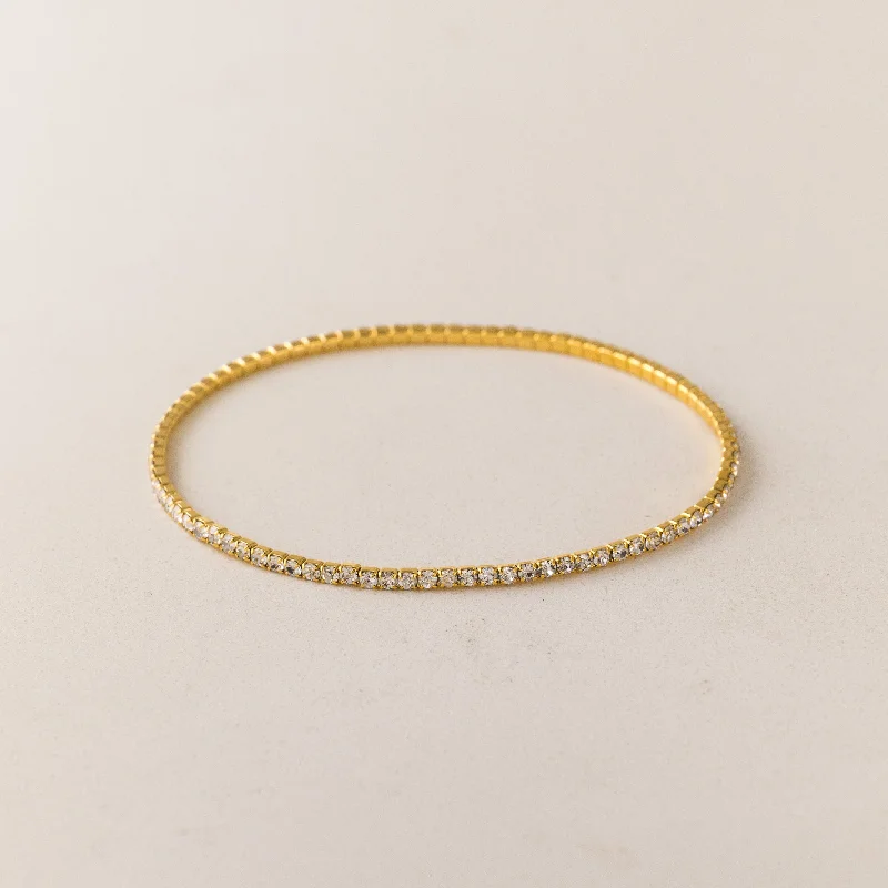 Satin gold bracelet-2mm Tennis Stretch Bracelet