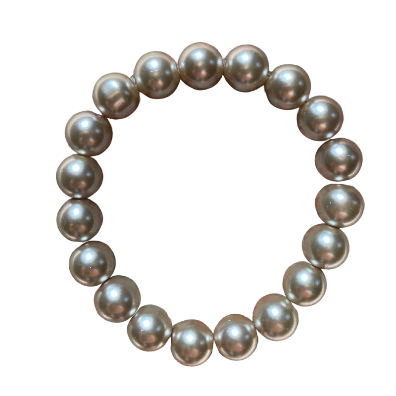 Sweeping arc bracelet-Lizard Grey Pearl 10mm Bracelet