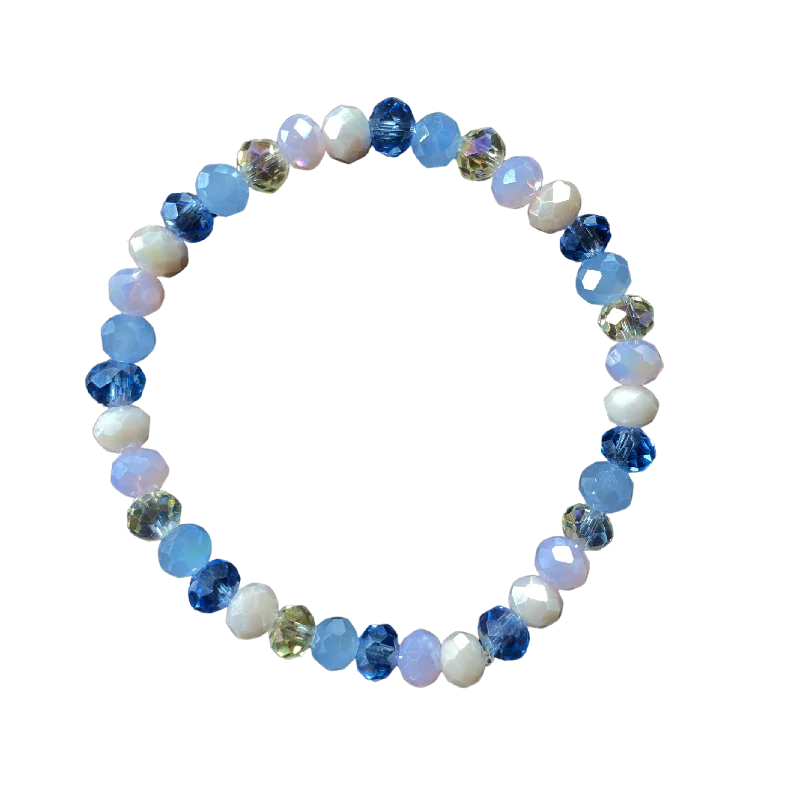 Open-frame bracelet-Blue Skies Faceted Rondelle 6mm Bracelet