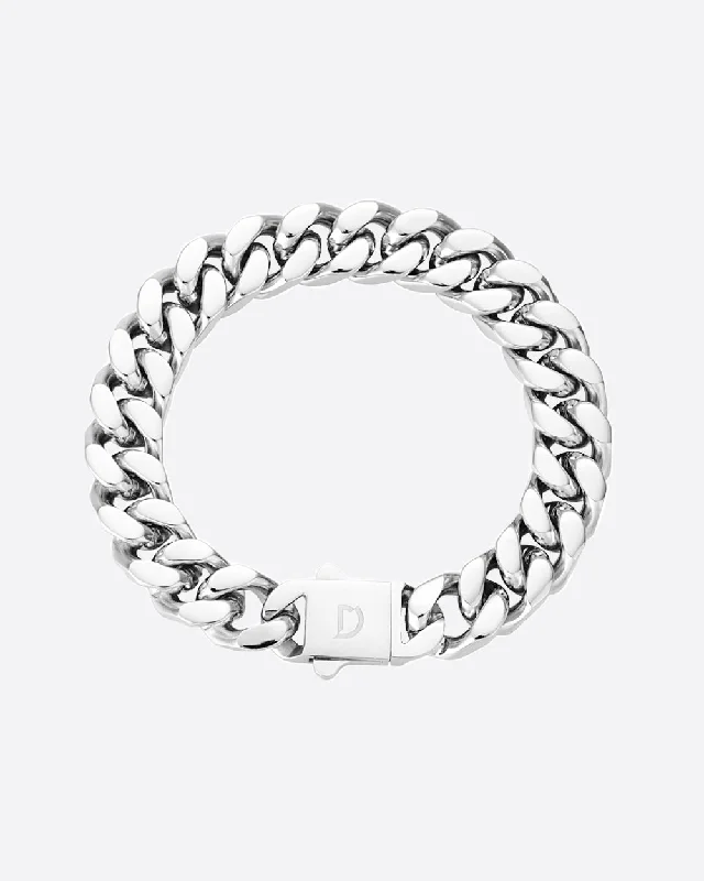 Hovering gem bracelet-CLEAN BOXED CUBANA BRACELET. - 11MM WHITE GOLD