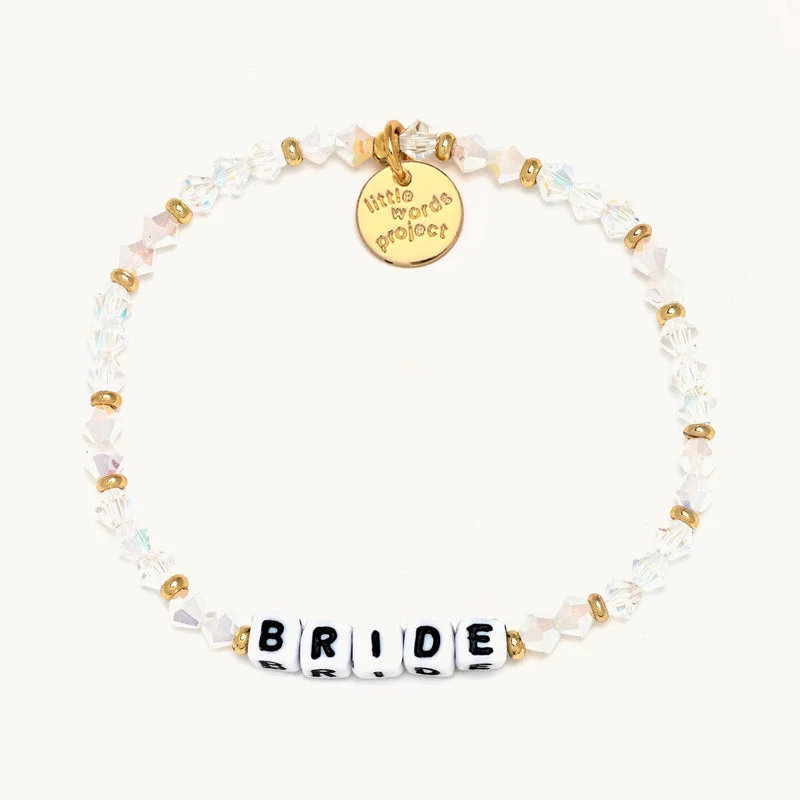 Lush gold bracelet-BRIDE LACE WHITE WORD BRACELET