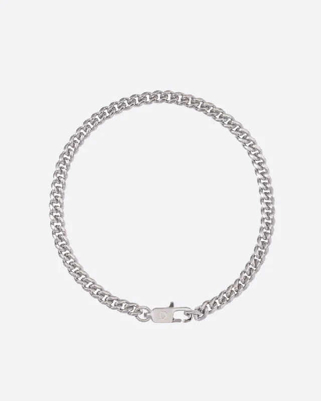 Narrow-tier bracelet-CLEAN CUBANA BRACELET. - 4MM WHITE GOLD