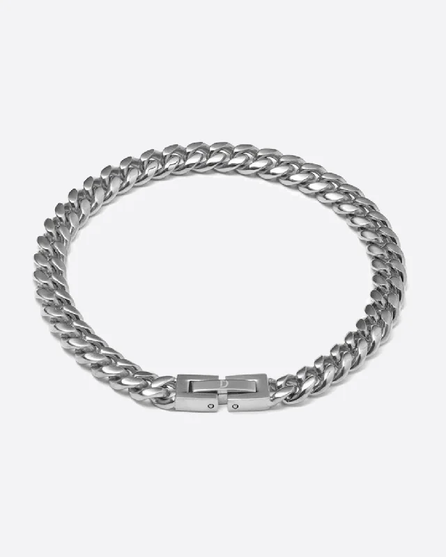 Lush gold bracelet-CLEAN CUBANA BRACELET. - 6MM WHITE GOLD