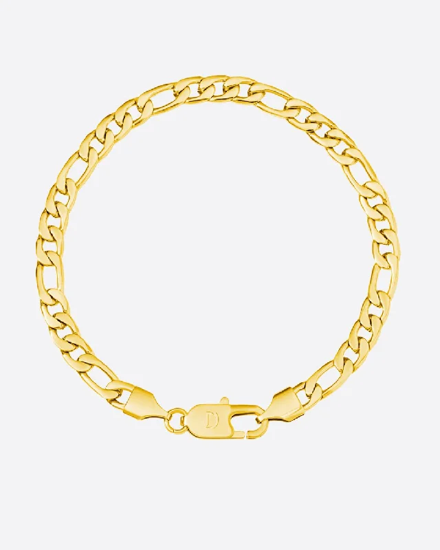 Plaited bracelet-CLEAN FIGARO BRACELET. - 5MM 18K GOLD