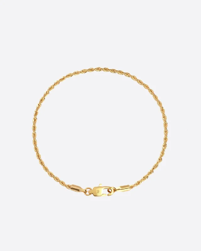 Woven knot bracelet-CLEAN ROPE BRACELET. - 2MM 18K GOLD