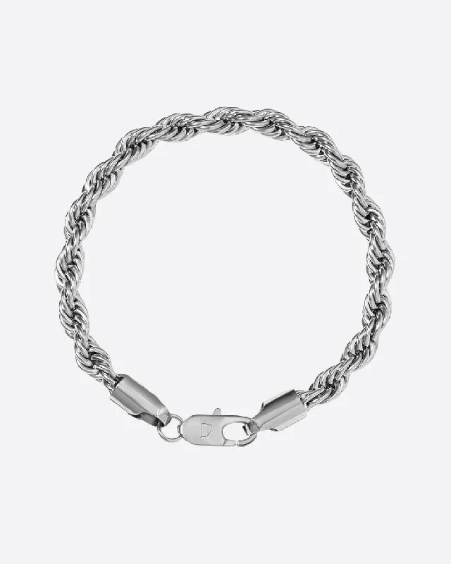 Heavy pave bracelet-CLEAN ROPE BRACELET. - 6MM WHITE GOLD