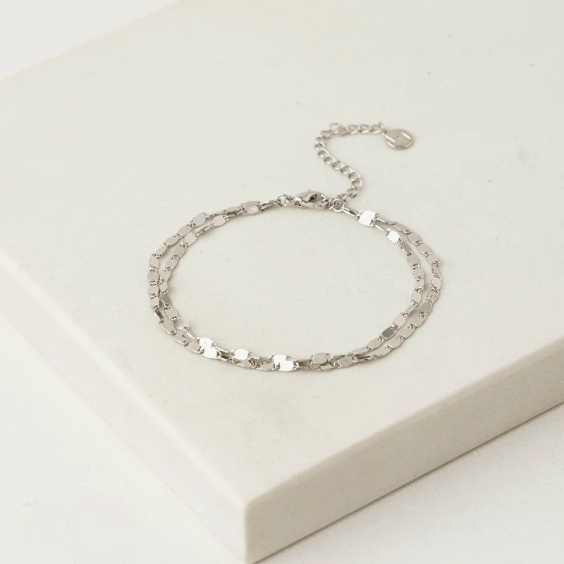 Torn rim bracelet-Cleo Double Bracelet Silver