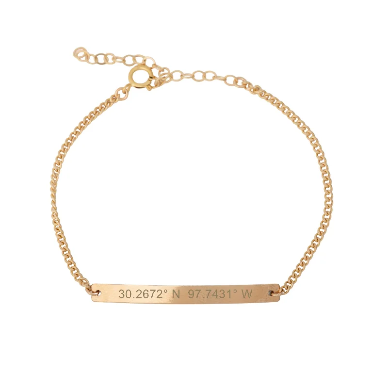 Raw gem bracelet-Coordinates Bar Bracelet