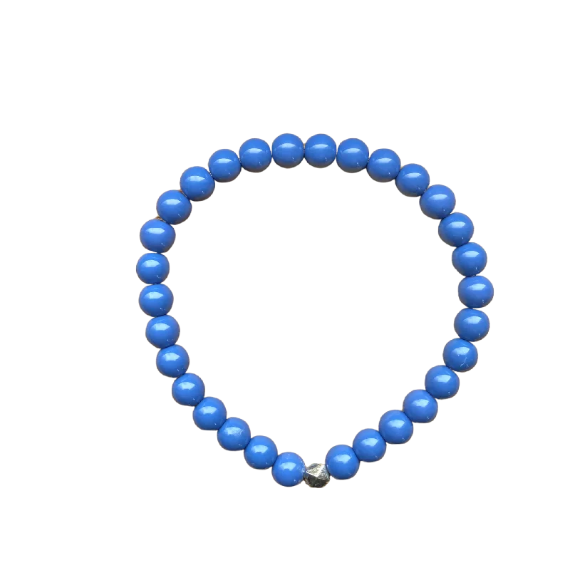 Buried stone bracelet-Cornflower Blue 6mm Bracelet