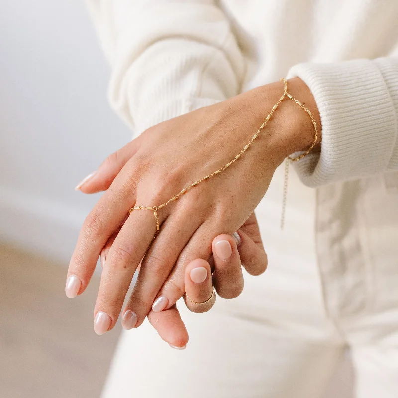 Faint silver bracelet-Dainty Gold Hand Chain