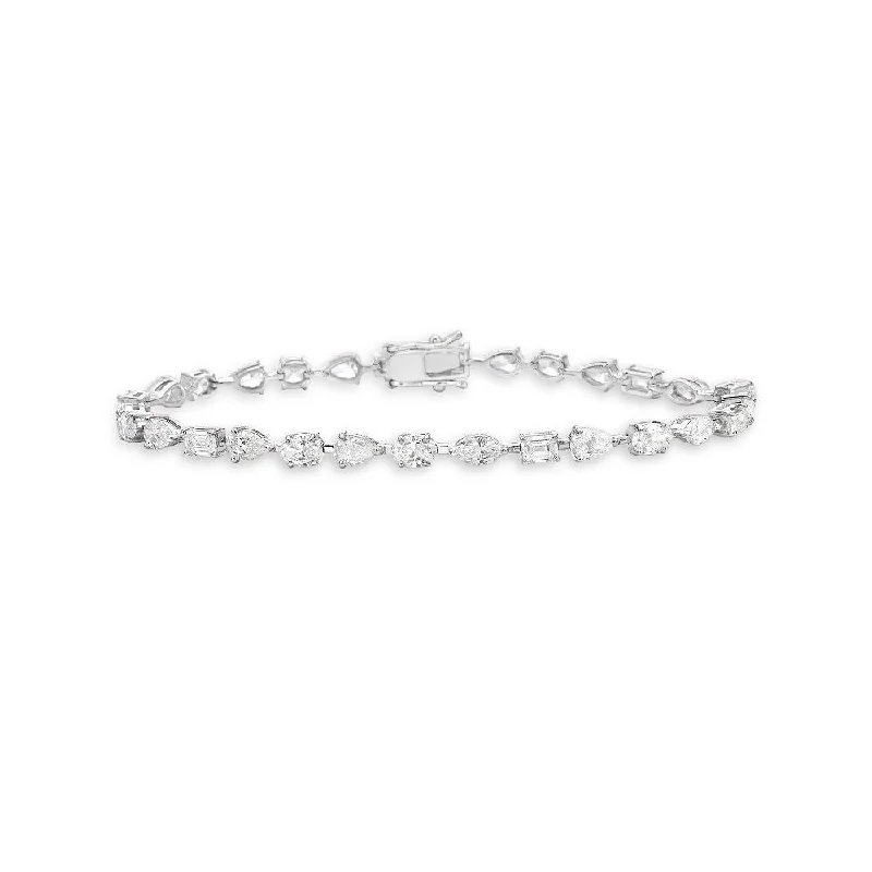 Faded rim bracelet-Fancy Multi Shape Diamond Bracelet (5.65 ct.) in 18K Gold