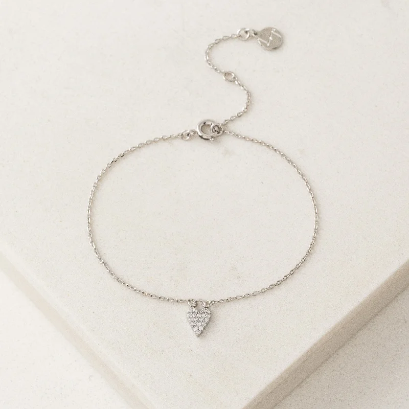 Narrow-tier bracelet-Flutter Heart Bracelet Silver