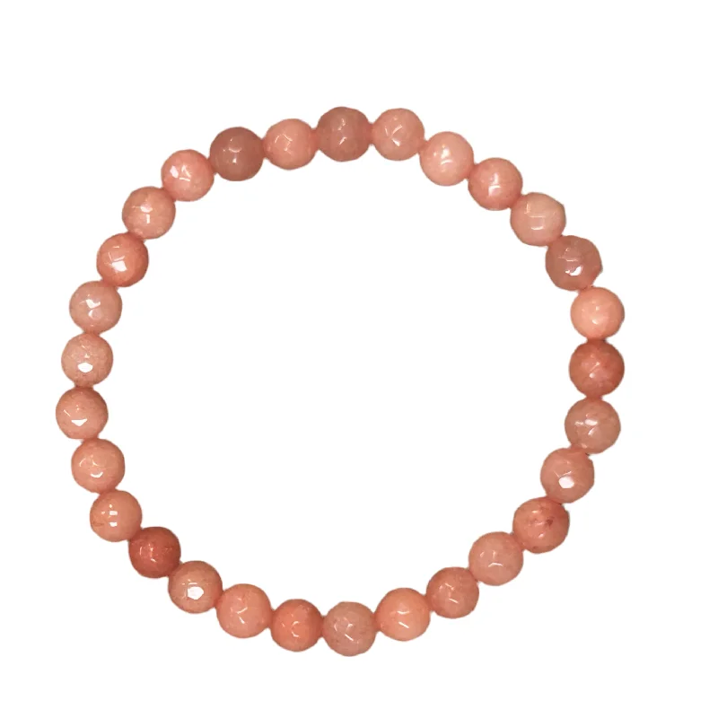 Mottled gem bracelet-Guava Jade Faceted 6mm Bracelet