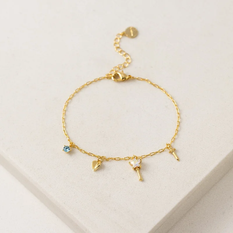 Dense gold bracelet-Happily Ever After Charm Bracelet