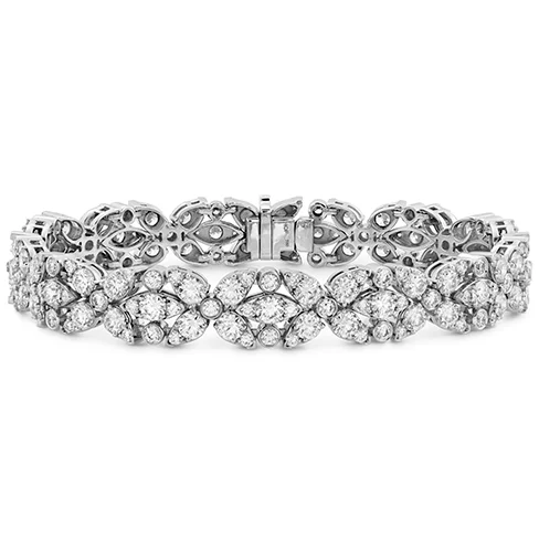 Open-crescent bracelet-Hearts On Fire Aerial Double Row Diamond Bracelet