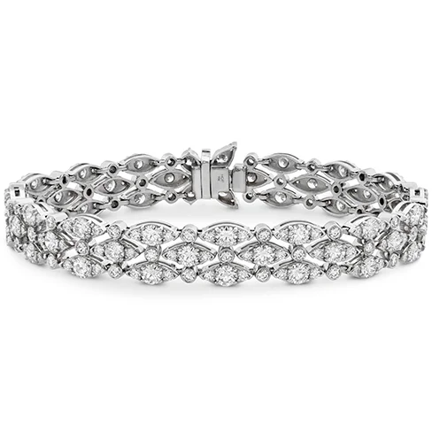 Heavy pave bracelet-Hearts On Fire Regal Triple Row Diamond Bracelet