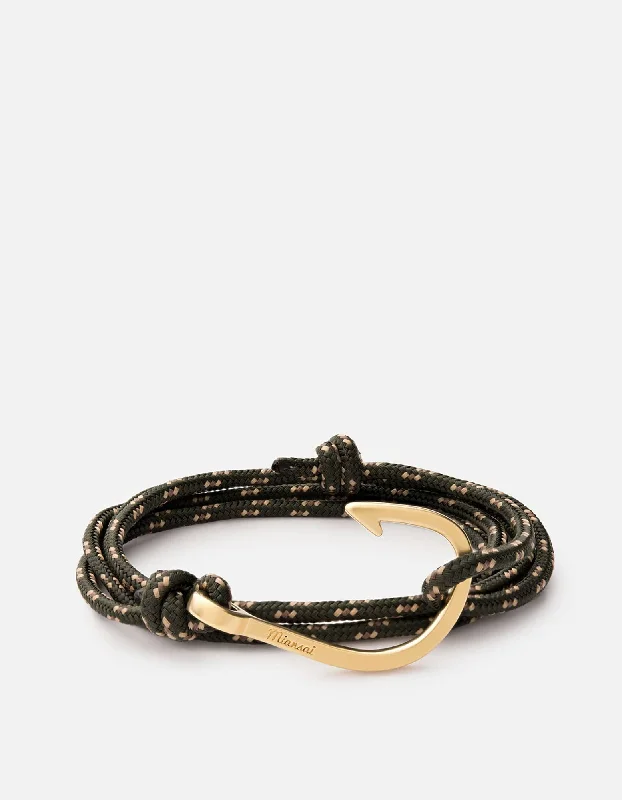 Crafted gold bracelet-Hook Rope, Matte Gold