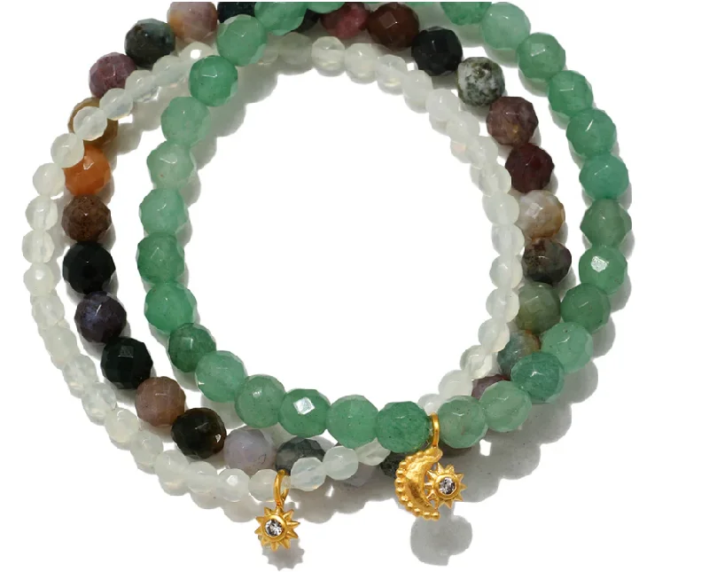 Buried stone bracelet-BRACELET BUNDLE SET GREEN