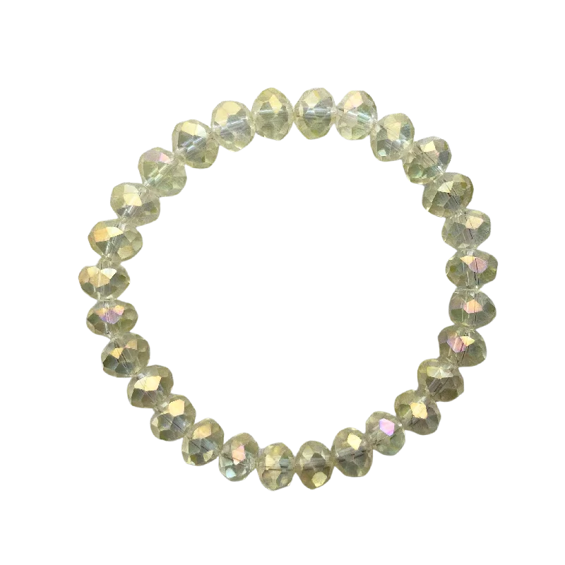 Satin shale bracelet-Ice Lemon Faceted Rondelle 8mm Bracelet