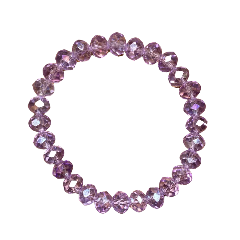 Pointed stone bracelet-Lavender AB Faceted Rondelle 8mm Bracelet