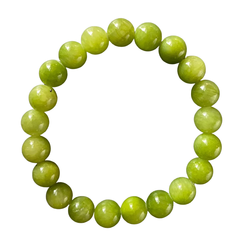 Flecked glaze bracelet-Lime Green Jade 8mm Bracelet