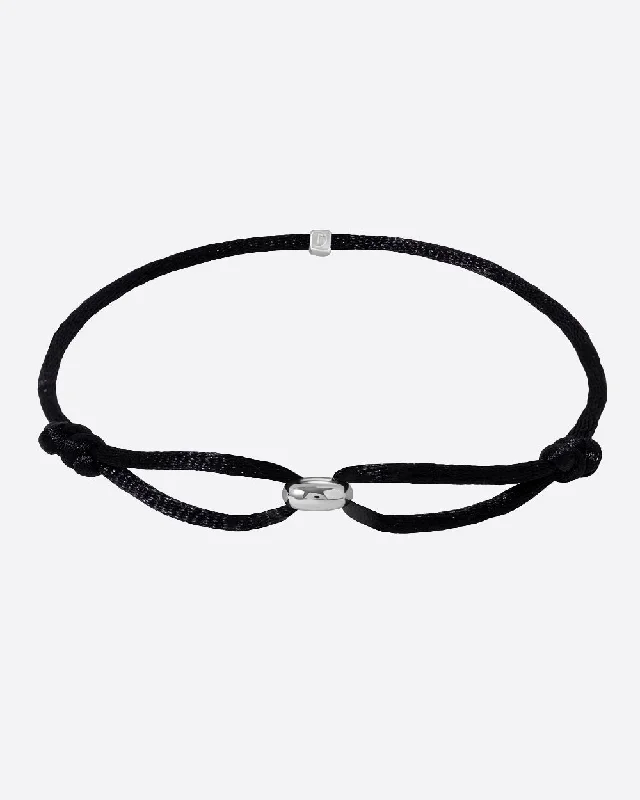 Heavy pave bracelet-MINIMAL CORD BRACELET. - WHITE GOLD