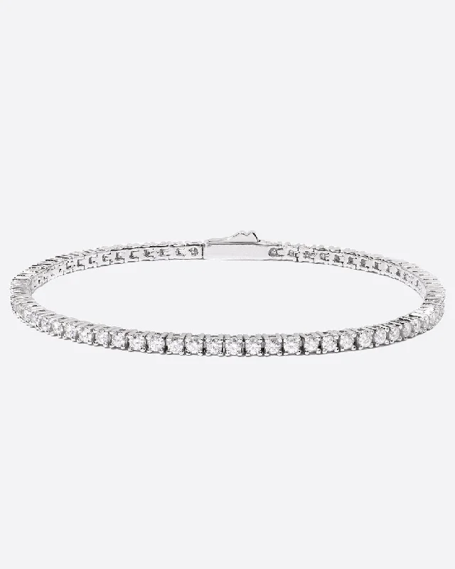 Lush garnet bracelet-MOISSANITE TENNIS BRACELET. - 2MM WHITE GOLD