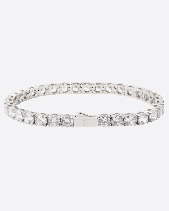 Channeled rim bracelet-MOISSANITE TENNIS BRACELET. - 5MM WHITE GOLD