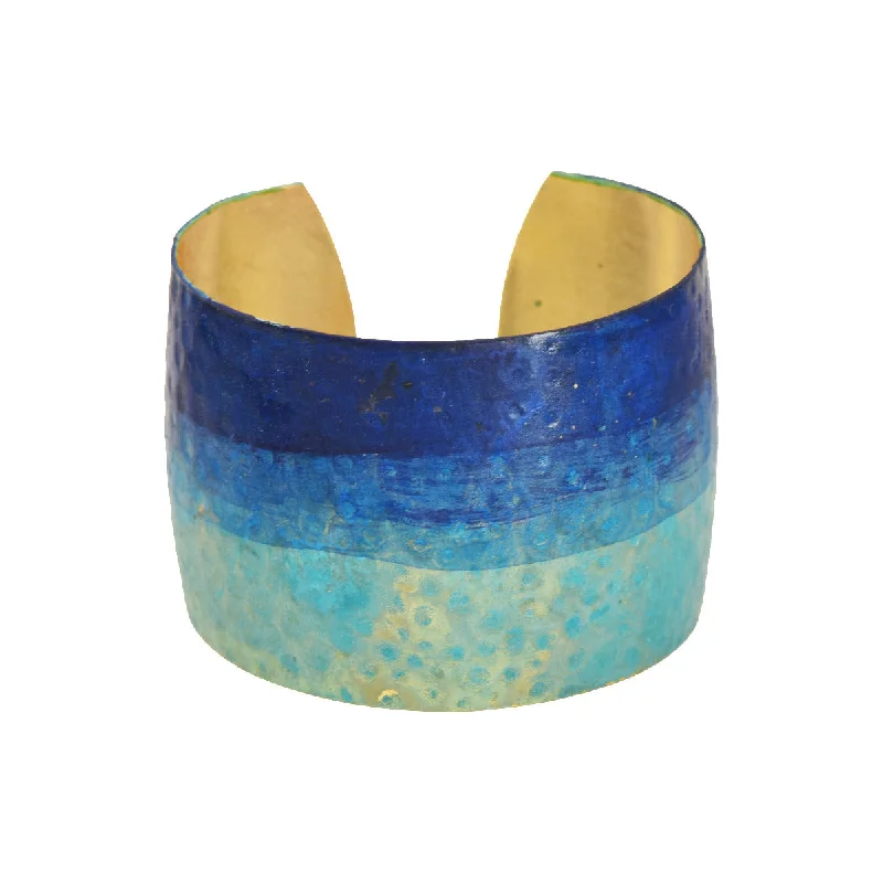 Pointed stone bracelet-Ocean Ombre Watercolour Cuff