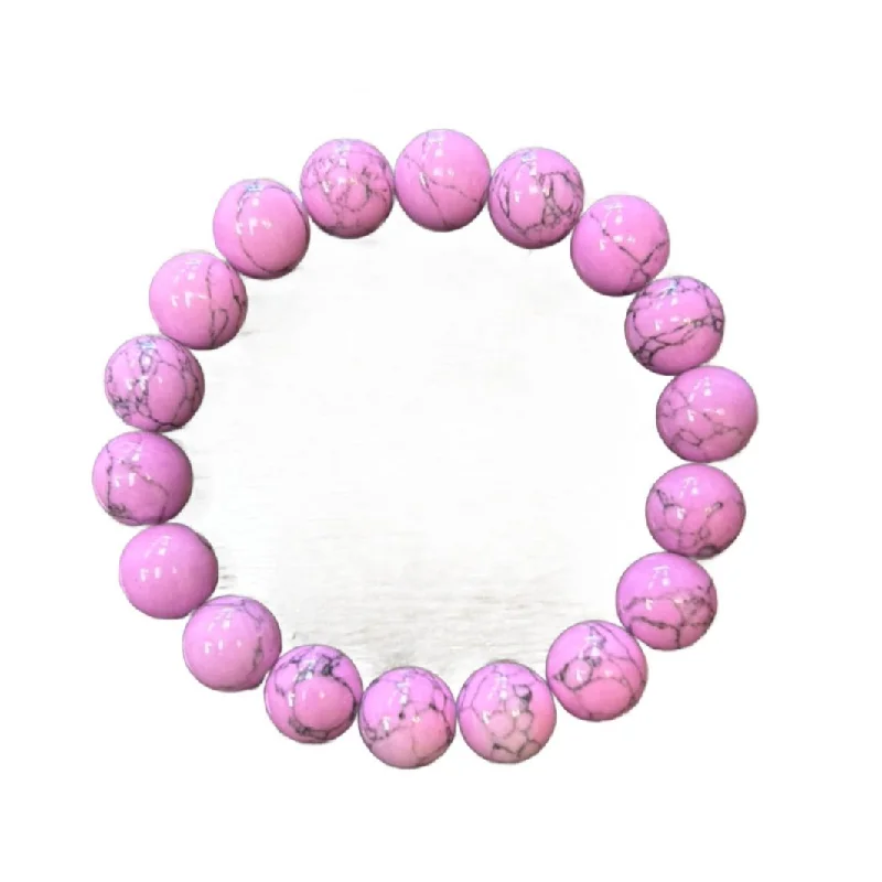 Open-crescent bracelet-Orchid Magnesite 10mm Bracelet