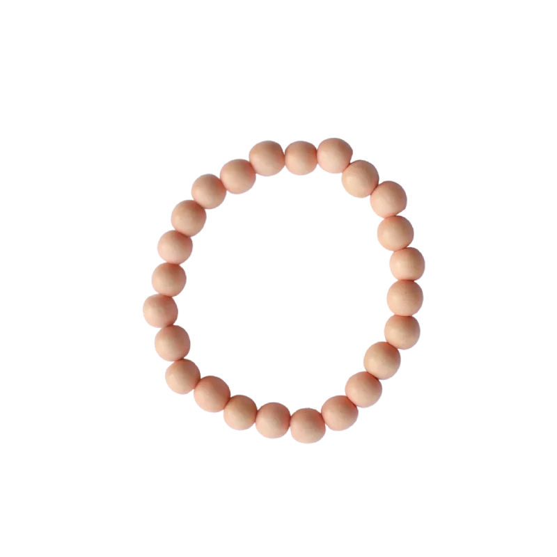 Linked band bracelet-Peach Wood 8mm Bracelet