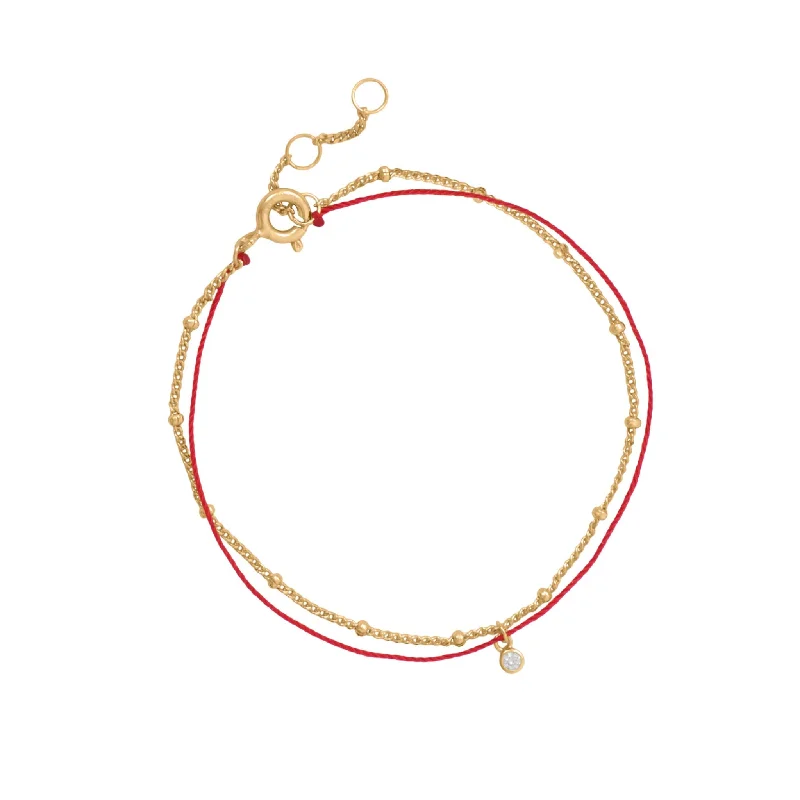 Heptagonal charm bracelet-Red String Bracelet