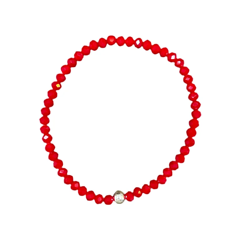 Twilight-cut bracelet-Scarlet Poppy Faceted Rondelle 4mm Bracelet