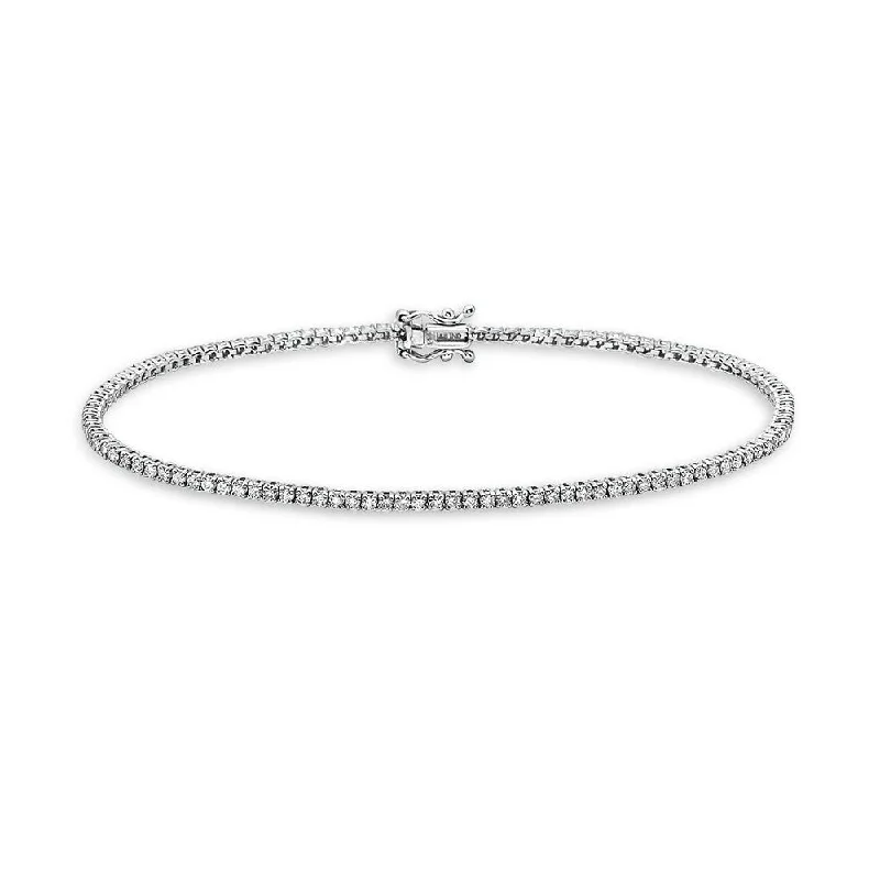 Sheer silver bracelet-Showroom Collection Diamond Tennis Bracelet (1.00 ct.) 1.5 mm 4-Prongs Setting in 14K Gold