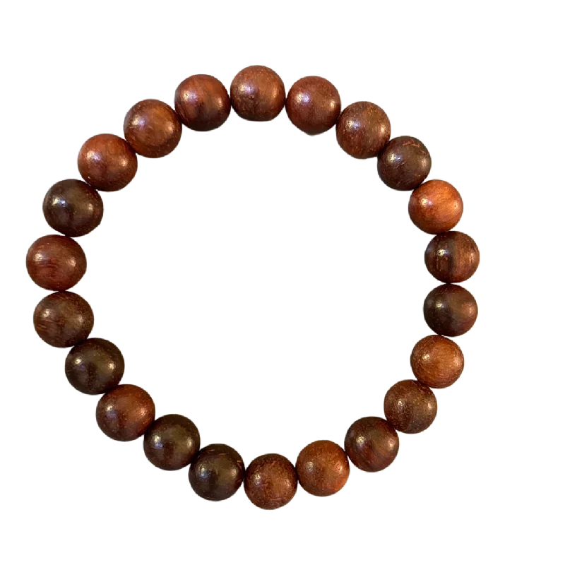 Linked band bracelet-Red Brown Sandalwood 8mm Bracelet