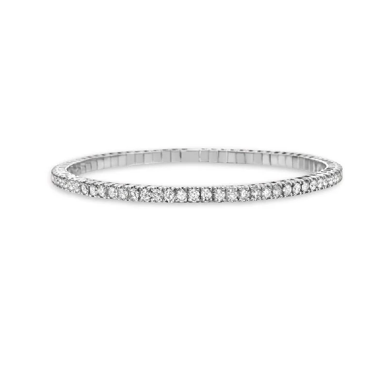 Parted-band bracelet-Stretchy Diamond Stackable Tennis Bracelet Cuff (3.25 ct.) in 14K Gold