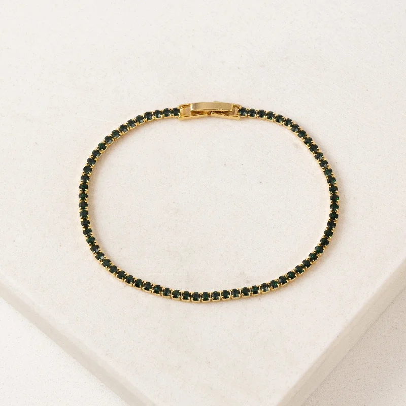 Leaf-bud bracelet-Tennis Bracelet Emerald