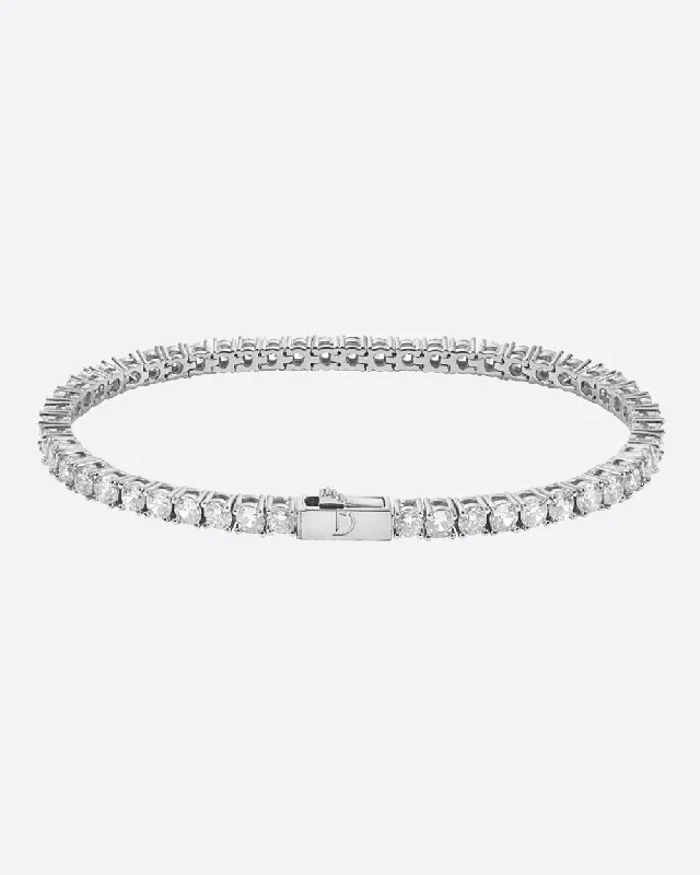 Sparkling gem bracelet-TENNISBOY BRACELET. - 3MM WHITE GOLD