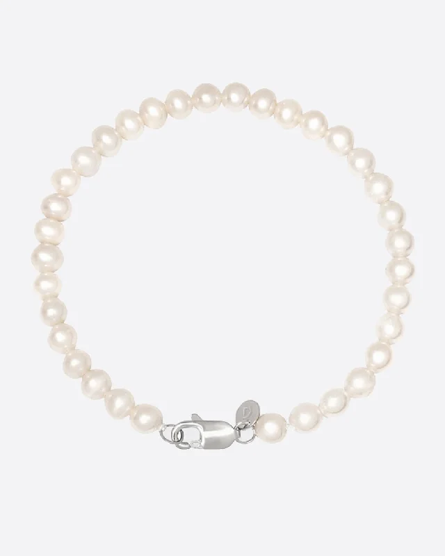 Scuffed rim bracelet-WATERPEARLS BRACELET. - 5MM WHITE GOLD