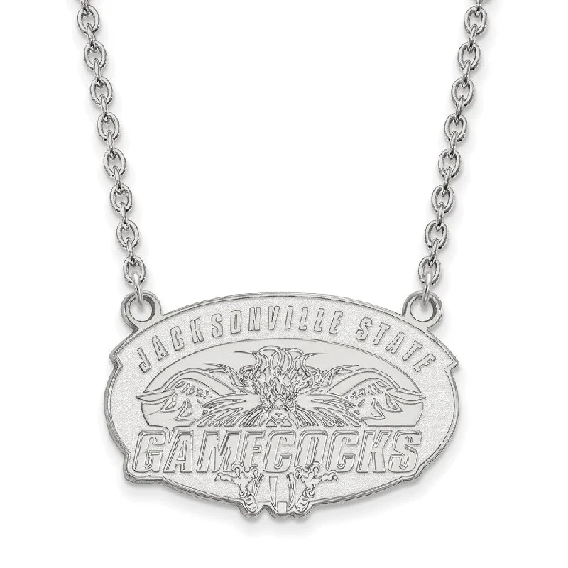 Eight-heart necklace-10k White Gold Jacksonville State Large Pendant Necklace