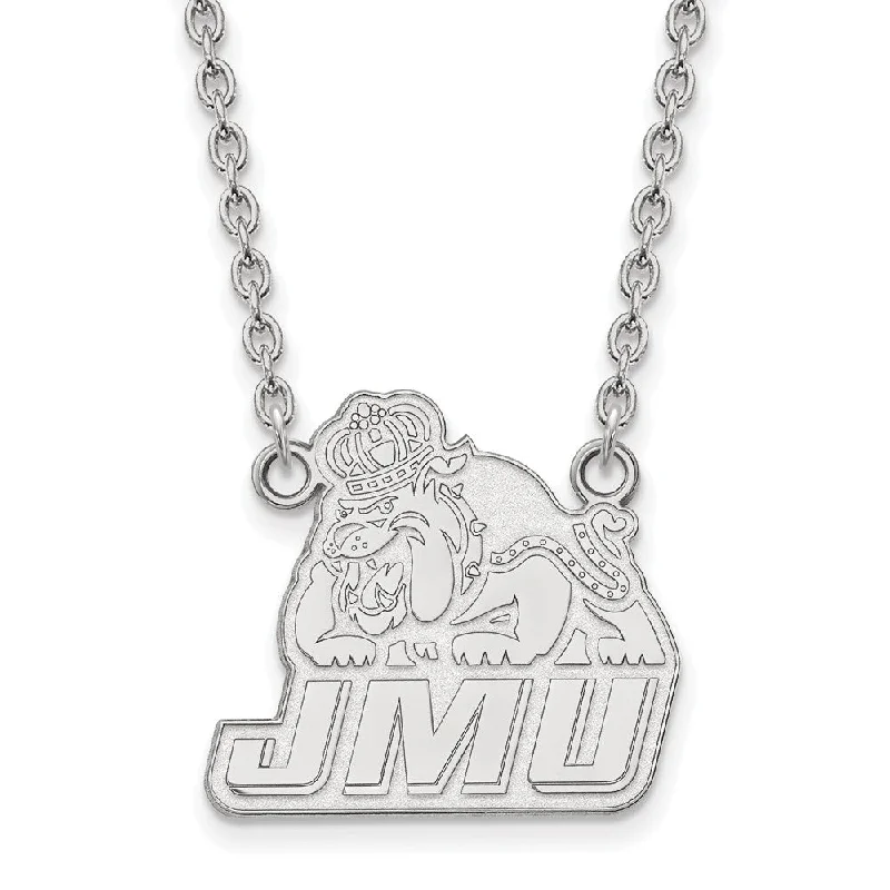 Smelted gold necklace-10k White Gold James Madison U Large Pendant Necklace