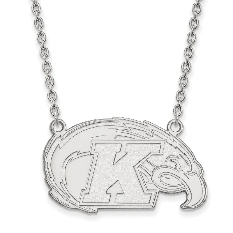 10k White Gold Kent State Large Pendant Necklace