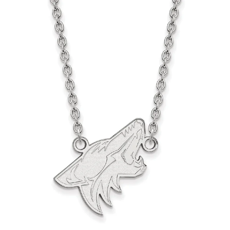 10k White Gold NHL Arizona Coyotes Large Necklace, 18 Inch