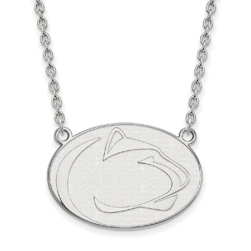 Sheer silver necklace-10k White Gold Penn State Large Pendant Necklace