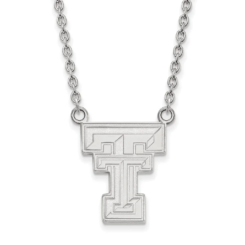 Glowing quartz necklace-10k White Gold Texas Tech U Large 'TT' Pendant Necklace