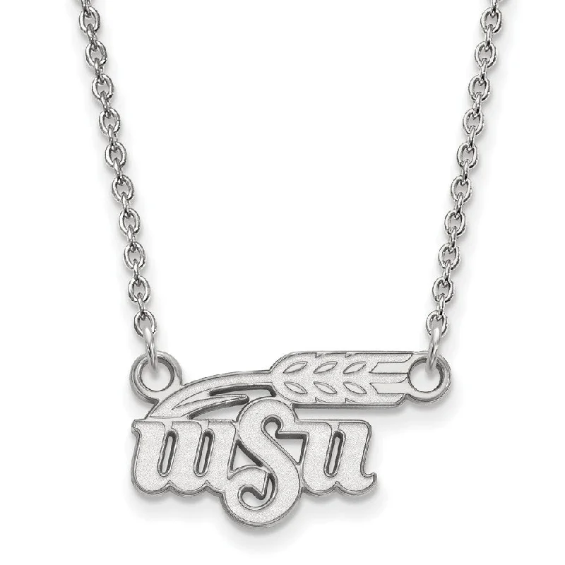 10k White Gold Wichita State Small Pendant Necklace