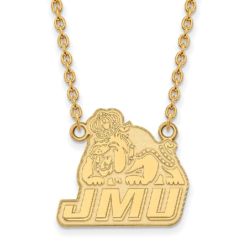 Curved stone necklace-10k Yellow Gold James Madison U Large Pendant Necklace