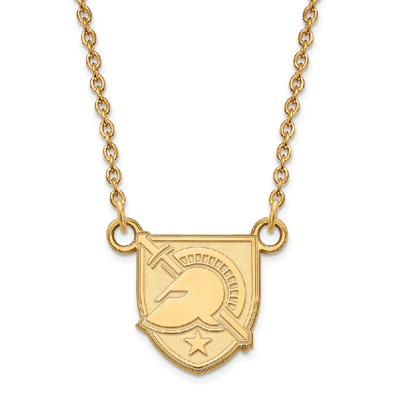 10k Yellow Gold Military Academy Small Shield Necklace