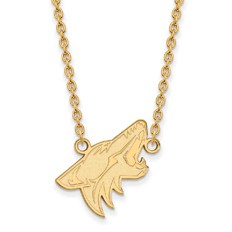 10k Yellow Gold NHL Arizona Coyotes Large Necklace, 18 Inch